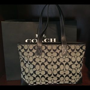 💯 Coach signature tote handbag with bag